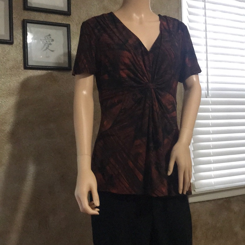 Great fall color tunic top black and rust